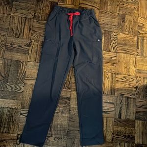 Figs small tall high waist pewter scrub pant